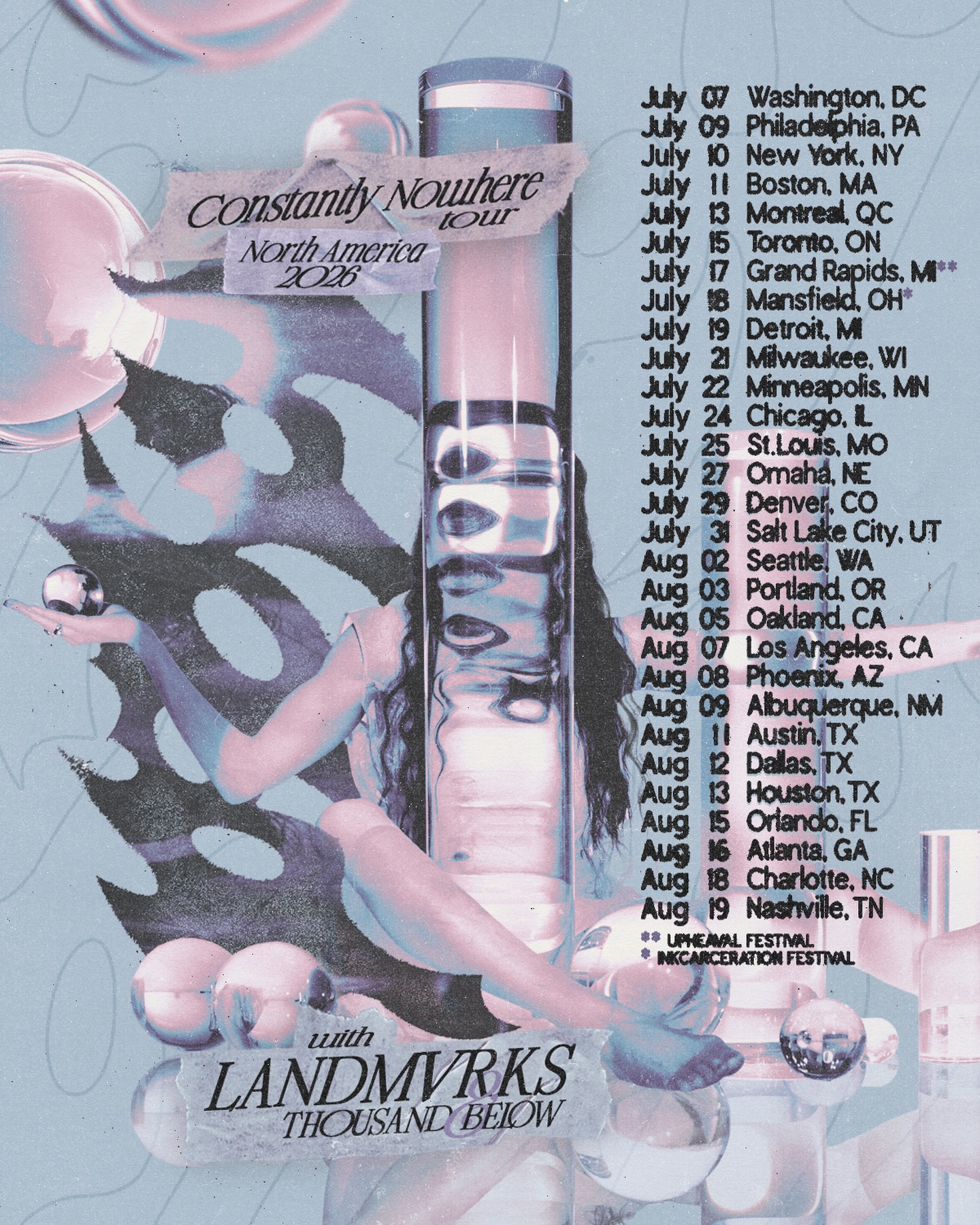 Poppy Constantly Nowhere Tour Poster 2026