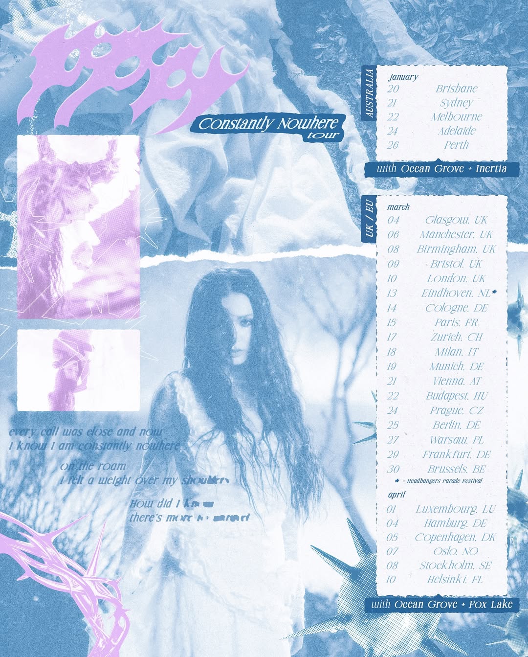 Poppy Constantly Nowhere Tour Poster 2026